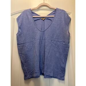 Lilla P Women’s V-Neck‎ Sleeveless Summer Comfort Pullover Top Shirt Size S Blue